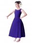 Hula Midi Yoke Dress with Hawaiian Solid Fabric / Eggplant / G2551ep