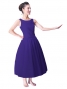 Hula Midi Yoke Dress with Hawaiian Solid Fabric / Eggplant / G2551ep