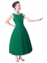 Hula Midi Yoke Dress with Hawaiian Solid Fabric / Green / G2551gr
