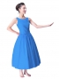 Hula Midi Yoke Dress with Hawaiian Solid Fabric / Light Blue / G2551lbl