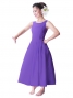 Hula Midi Yoke Dress with Hawaiian Solid Fabric / Violet / G2551v