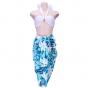 Hula Kahiko Pareo with attached Sash / Blue / J2554bl