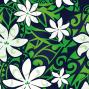 Hula Kahiko Pareo with attached Sash / Green / J2554gr