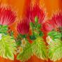 Hula Long Dress with Lehua Print / Luxury Collection / Orange / J2555or