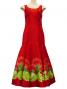 Hula Long Dress with Lehua Print / Luxury Collection / Red / J2555rd