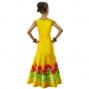 Hula Long Dress with Lehua Print / Luxury Collection / Yellow / J2555ye