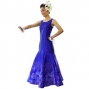 Hula Long Dress with Lokelani Print / Luxury Collection / Blue / J2556bl