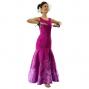 Hula Long Dress with Lokelani Print / Luxury Collection / Red Purple / J2556rdpu