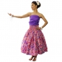 Hula Pa'u Skirt / Monstera & Honu / White & Purple / G2574