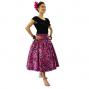 Hula Pa'u Skirt / Monstera & Honu / Black & Pink / G2576