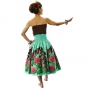 Hula Pa'u Skirt with Lehua Print / Sea Green /J2578
