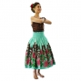 Hula Pa'u Skirt with Lehua Print / Sea Green /J2578