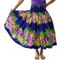 Hula Pa'u Skirt with Hibiscus & Plumeria Print / Royal Blue / G2582