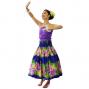 Hula Pa'u Skirt with Hibiscus & Plumeria Print / Royal Blue / G2582