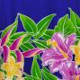 Hula Pa'u Skirt with Hibiscus & Plumeria Print / Royal Blue / G2582