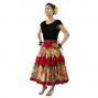 Hula Pa'u Skirt with Hibiscus & Plumeria Print / Red/ J2584