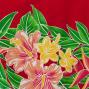 Hula Pa'u Skirt with Hibiscus & Plumeria Print / Red/ J2584