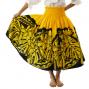 Hula Pa'u Skirt with Plumeria & Monstera Print / Yellow & Black / J2588