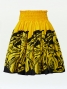 Hula Pa'u Skirt with Plumeria & Monstera Print / Yellow & Black / J2588