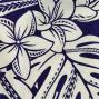 Hula Pa'u Skirt with Plumeria & Monstera Print / Aqua & Navy / J2596