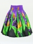 Hula Pa'u Skirt with Bird of Paradise Print / Purple /G2601
