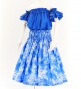 Hula Pa'u Skirt / Rose Print / Blue / G2615