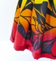 Hula Pa'u Skirt with Tiare Print / Orange & Red / J2619