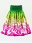 Hula Pa'u Skirt with Tiare Print / Green & Pink / G2623