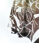 Hula Pa'u Skirt with Protea & Torch Ginger Print / Brown & Blue / G2625