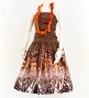 Hula Pa'u Skirt with Protea & Torch Ginger Print / Brown / G2626