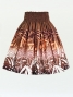 Hula Pa'u Skirt with Protea & Torch Ginger Print / Brown / G2626