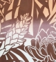 Hula Pa'u Skirt with Protea & Torch Ginger Print / Brown / G2626