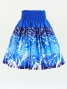 Hula Pa'u Skirt with Protea & Torch Ginger Print / Blue / G2628