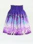 Hula Pa'u Skirt with Protea & Torch Ginger Print / Purple / G2630