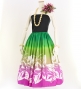 Hula Tube Top Dress with Tiare print / Green & Pink / G2631grpi