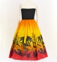 Hula Tube Top Dress with Tiare print / Orange & Red / G2631or