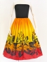 Hula Tube Top Dress with Tiare print / Orange & Red / G2631or
