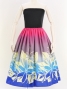 Hula Tube Top Dress with Tiare print / Pink & Blue / G2631pibl