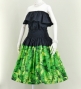 Hula Pa'u Skirt with Botanical Print / Green / G2636