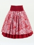 Hula Double & Reversible Pau Skirt with Kahiko Print / Red / G2640