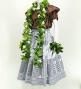 Hula Pa'u Skirt with Kahiko Print / White & Black / G2641