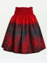 Hula Pa'u Skirt with Bird of Paradise Print / Red & Black / J2647