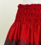 Hula Pa'u Skirt with Bird of Paradise Print / Red & Black / J2647