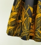 Hula Pa'u Skirt with Bird of Paradise Print / Mustard Yellow & Black / J2649