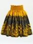 Hula Pa'u Skirt with Bird of Paradise Print / Mustard Yellow & Black / J2649