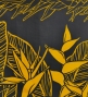 Hula Pa'u Skirt with Bird of Paradise Print / Mustard Yellow & Black / J2649