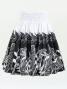 Hula Pa'u Skirt with Bird of Paradise Print / White & Black / G2651