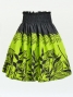 Hula Pa'u Skirt with Bird of Paradise Print / Black & Yellow Green / J2653