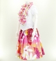 Hula Pa'u Skirt with Lehua & Tiare Print / Pink / J2659