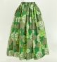 Hula Long Pa'u Skirt / Monstera Print / Green / J2667
